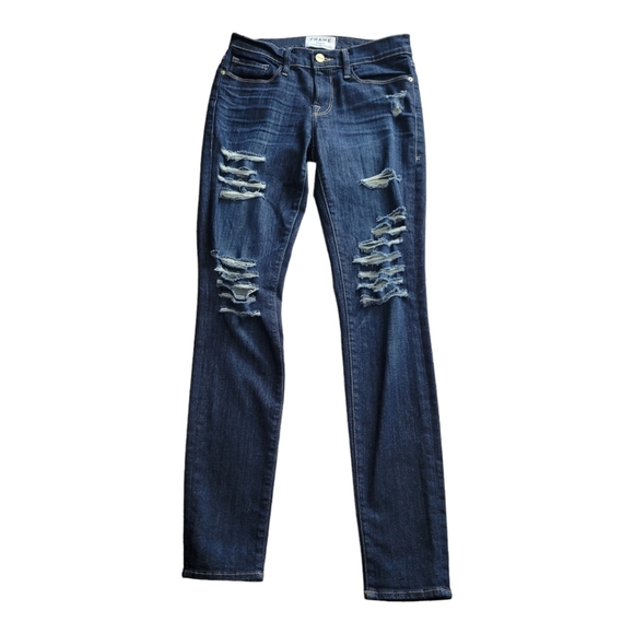 Frame Le Skinny de Jeanne Indiana Square distressed jeans size 26 - Picture 1 of 13